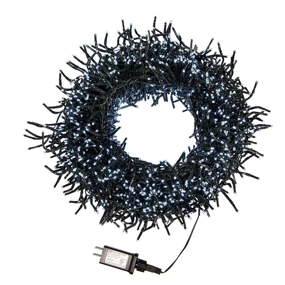 65' 2,000L Cool White LED Multifunction Connectible Cluster Garland