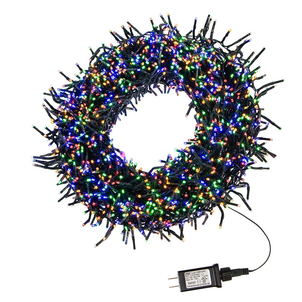 65' 2,000L Multicolor LED Multifunction Connectible Cluster Garland