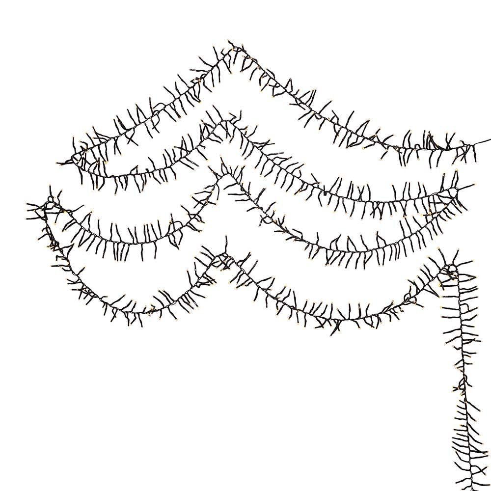 65' 2,000L Warm White LED Multifunction Connectible Cluster Garland