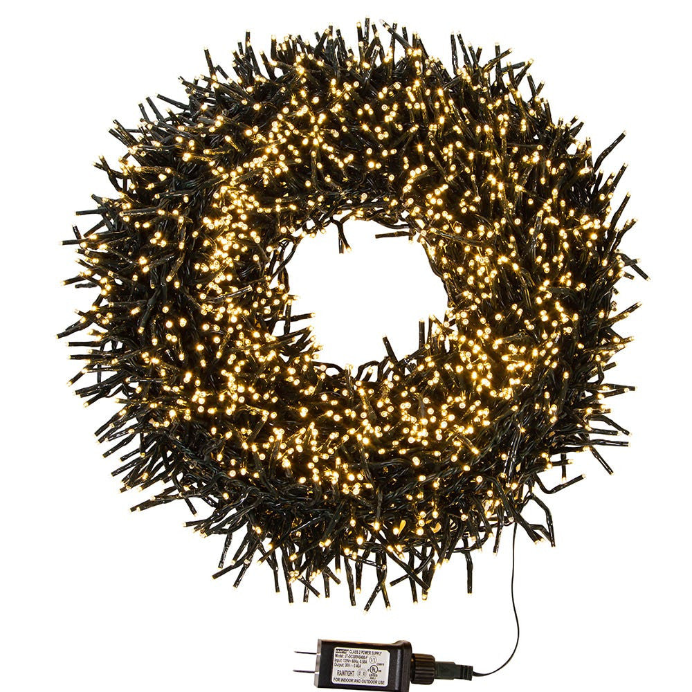 98' 3,000L Warm White LED Multifunction Connectible Cluster Garland
