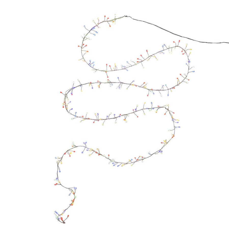 9.8' 300L Multicolor Superbright LED Silver Wire Cluster Garland