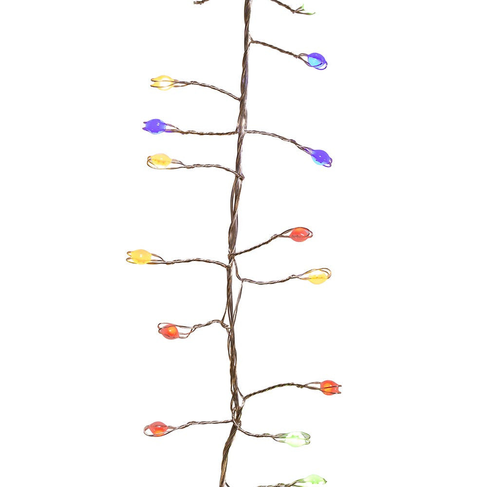 9.8' 300L Multicolor Superbright LED Silver Wire Cluster Garland