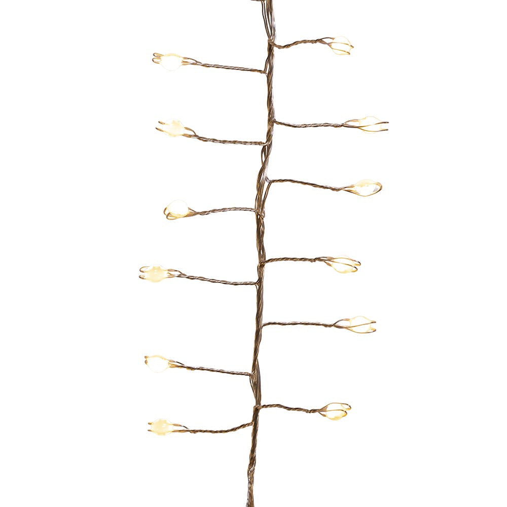 9.8' 300L Warm White Superbright LED Silver Wire Cluster Garland