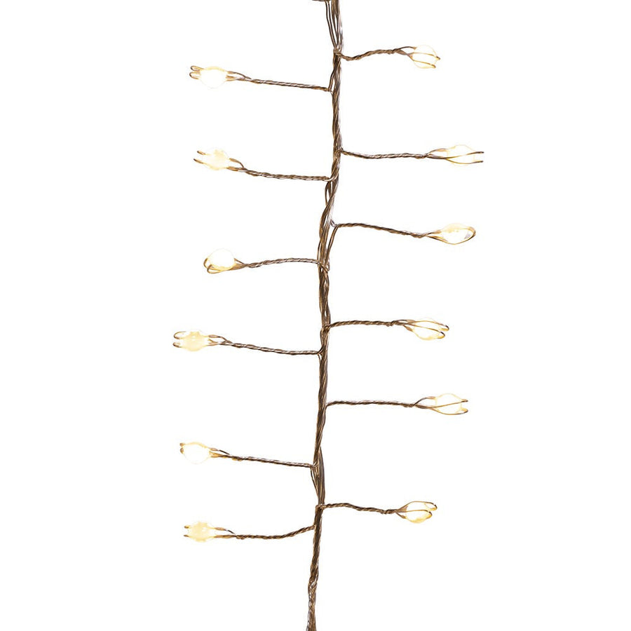 9.8' 300L Warm White Superbright LED Silver Wire Cluster Garland