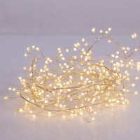9.8' 300L Warm White Superbright LED Silver Wire Cluster Garland