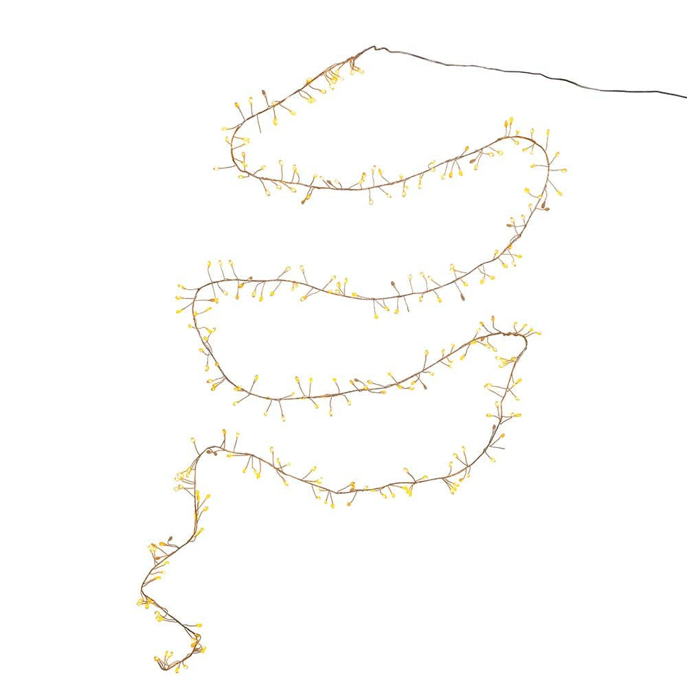 9.8' 300L Classic White Superbright Twinkle LED Silver Wire Cluster Garland
