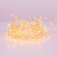 9.8' 300L Classic White Superbright Twinkle LED Silver Wire Cluster Garland