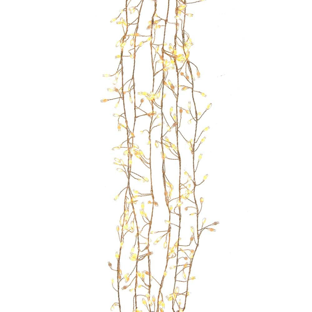 9.8' 300L Classic White Superbright Twinkle LED Silver Wire Cluster Garland
