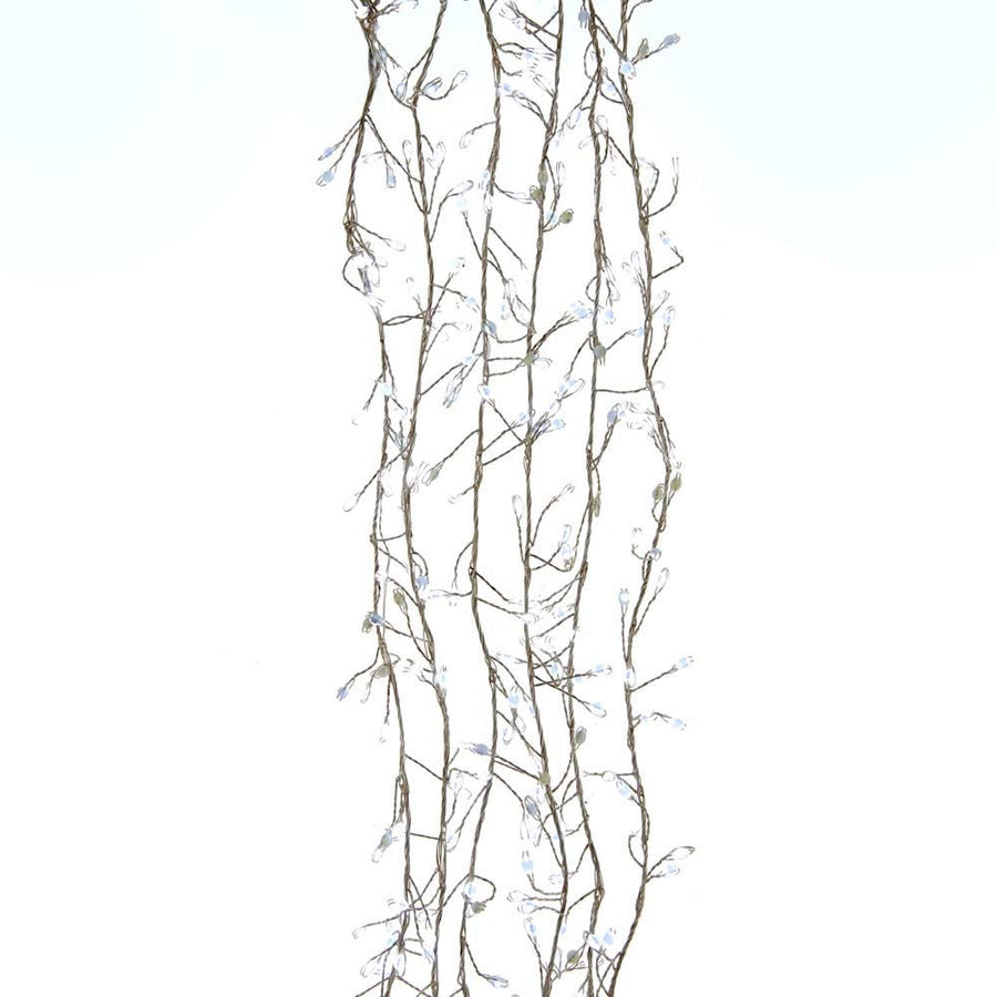 9.8' 300L Cool White Superbright Twinkle LED Silver Wire Cluster Garland