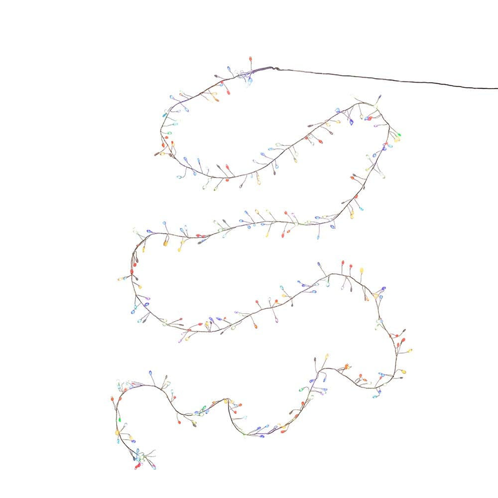 9.8' 300L RGB Superbright Twinkle LED Silver Wire Cluster Garland