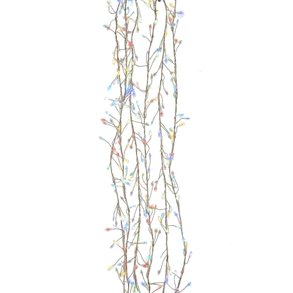 9.8' 300L RGB Superbright Twinkle LED Silver Wire Cluster Garland