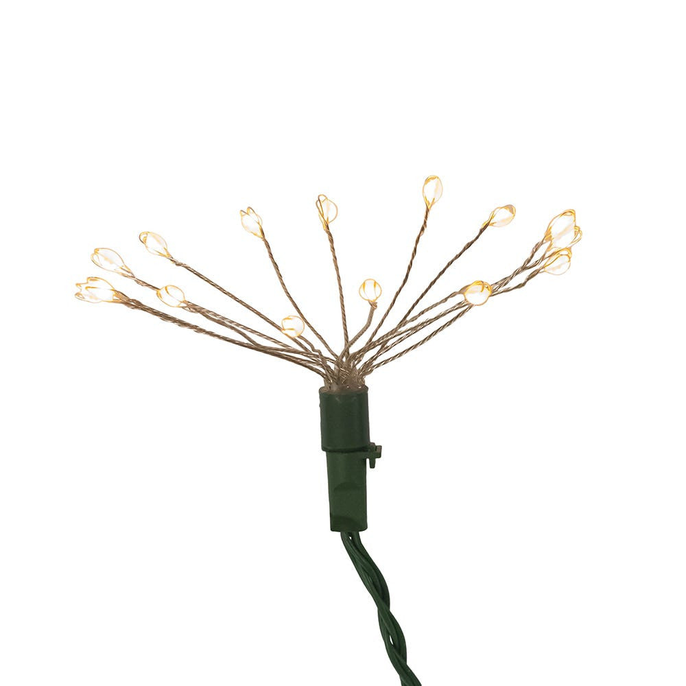 12' 75L Classic White Superbright LED Cluster Burst Light With Green Base