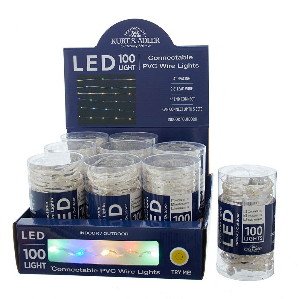 33' 100L Multicolored LED Ribbon Light With Clear PVC Wire In PDQ