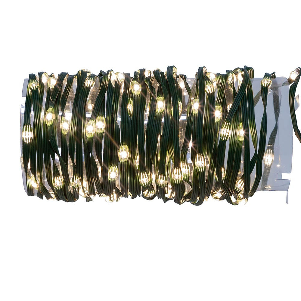 33' 100L Warm White LED Ribbon Light With Green PVC Wire In PDQ