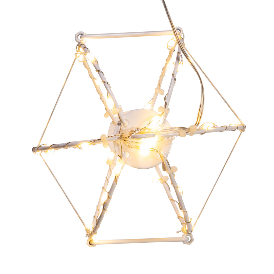 6" 36L Warm White Superbright LED Light White Painted Foldable Metal Sphere