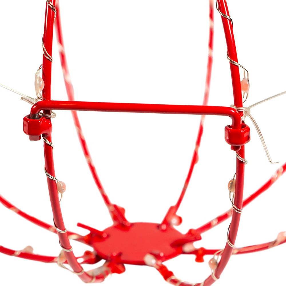 8" 64L Red Superbright LED Light Red Painted Foldable Metal Sphere