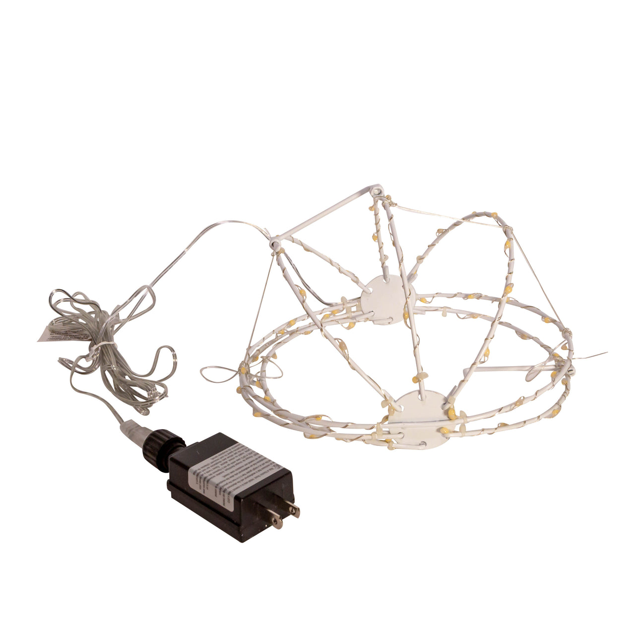 8" 64L Warm White Superbright LED Light White Painted Foldable Metal Sphere