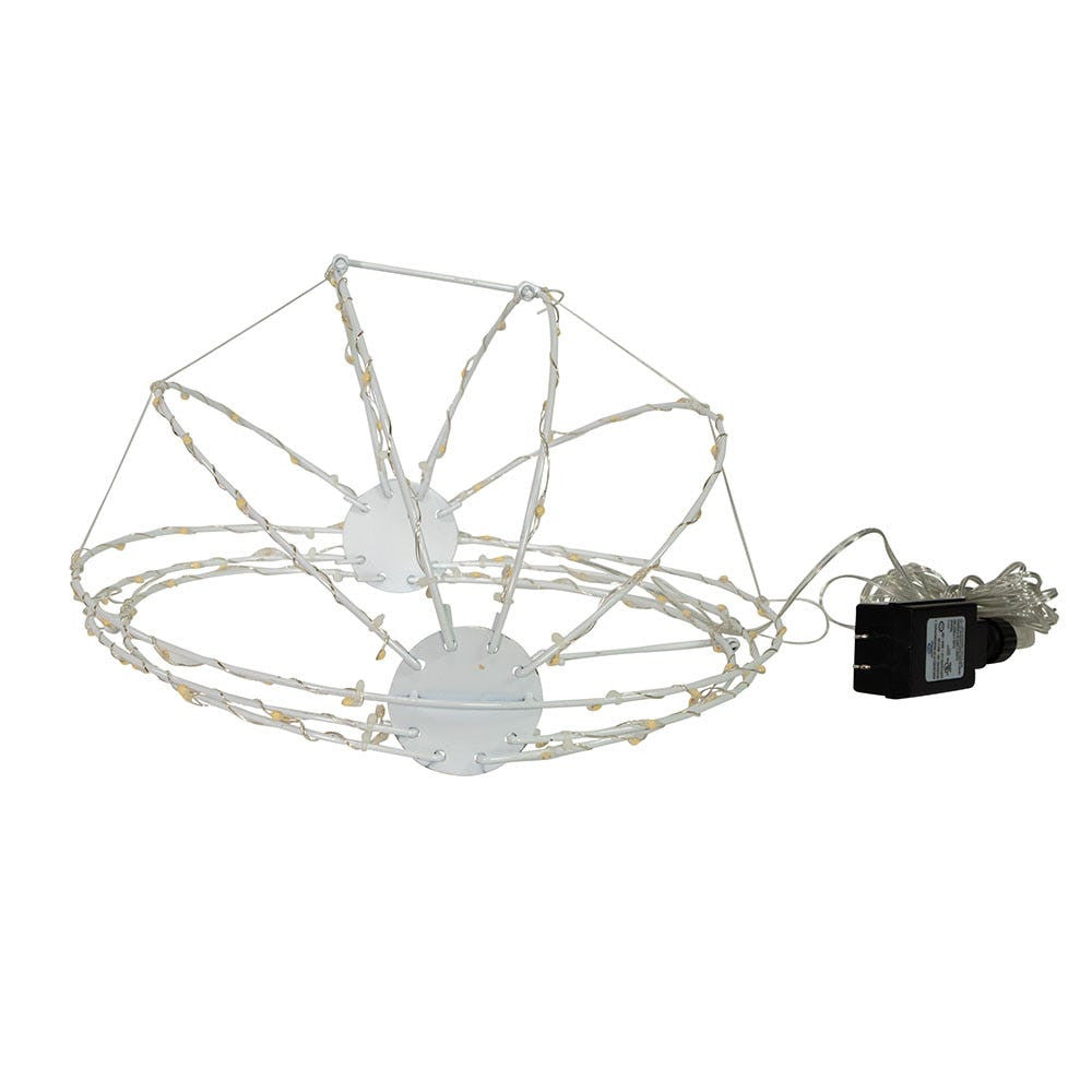 12" 100L Warm White Superbright LED White Painted Foldable Metal Sphere