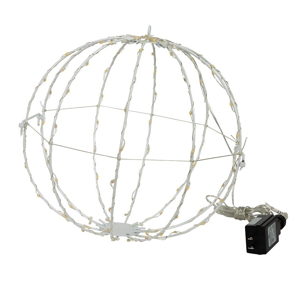 12" 100L Warm White Superbright LED White Painted Foldable Metal Sphere