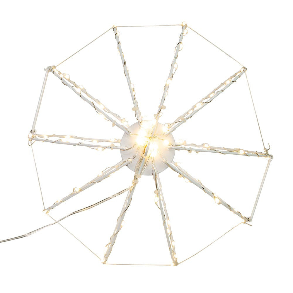 12" 100L Warm White Superbright LED White Painted Foldable Metal Sphere