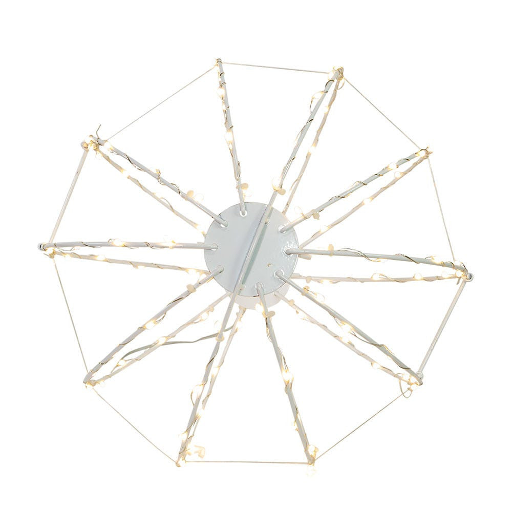 12" 100L Warm White Superbright LED White Painted Foldable Metal Sphere