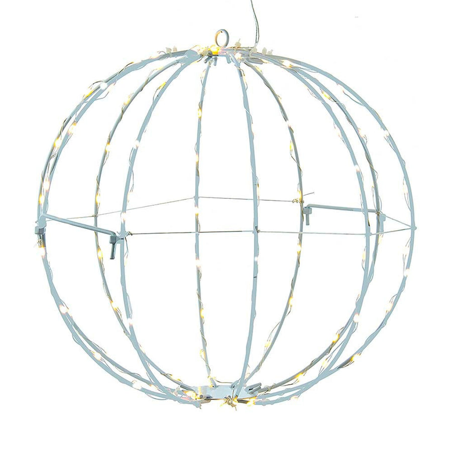 12" 100L Warm White Superbright LED White Painted Foldable Metal Sphere