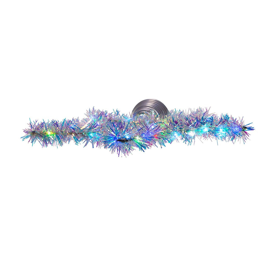 12" 55L RGB LED Silver Tinsel Star Treetop