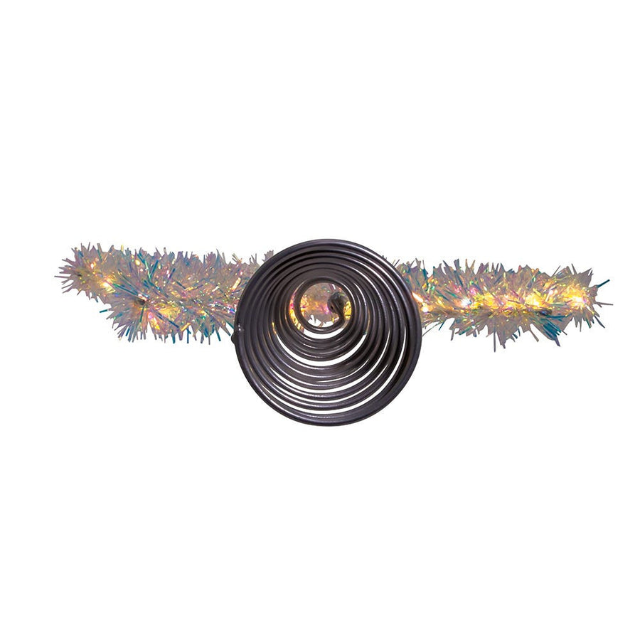 12" 55L Warm White Twinkle LED Silver Tinsel Star Treetop