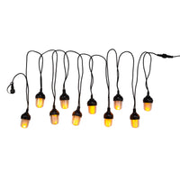 14.75' 100L 10-Piece Lantern With Flicker Flame LED Connectible Light Set