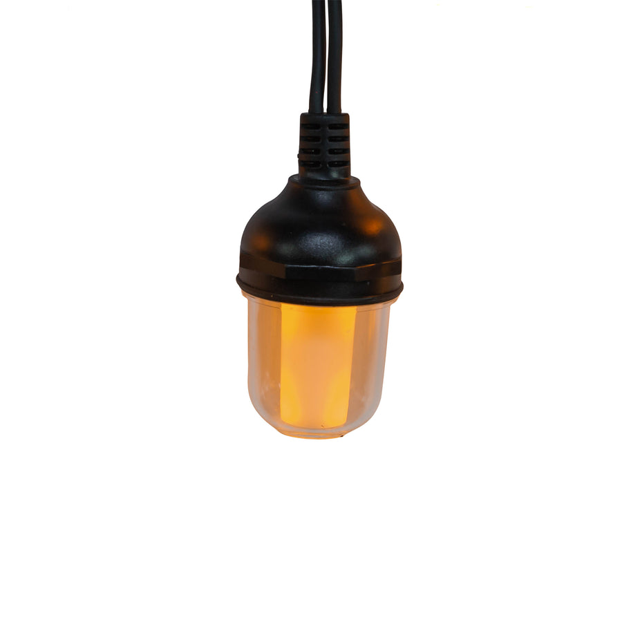 14.75' 100L 10-Piece Lantern With Flicker Flame LED Connectible Light Set