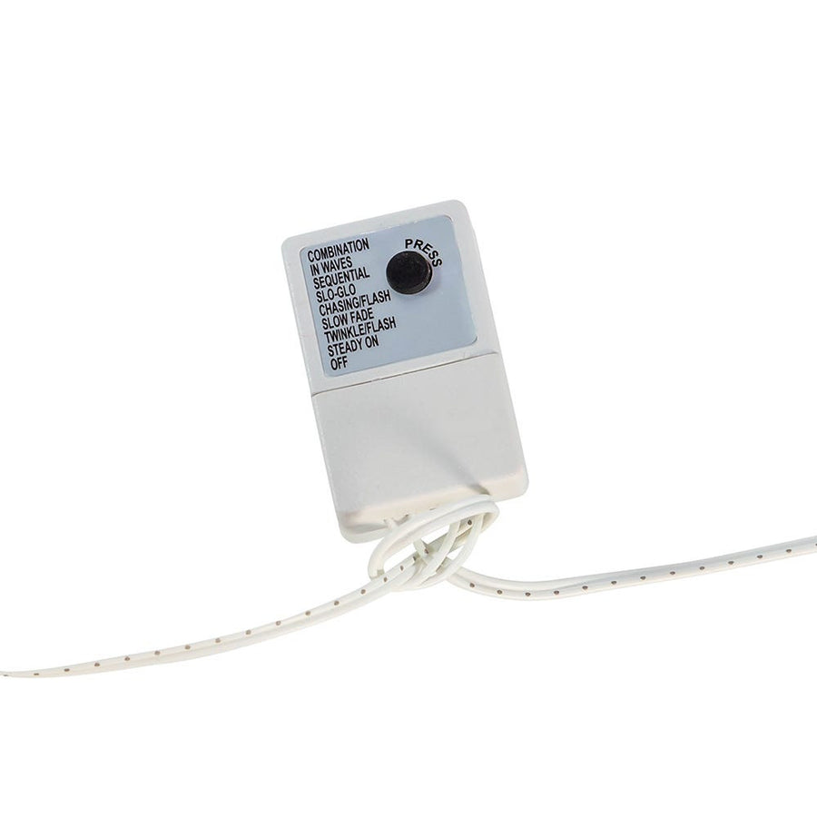 65' 2,000L Warm White 3MM LED Multifunction Cluster Garland With White Wire