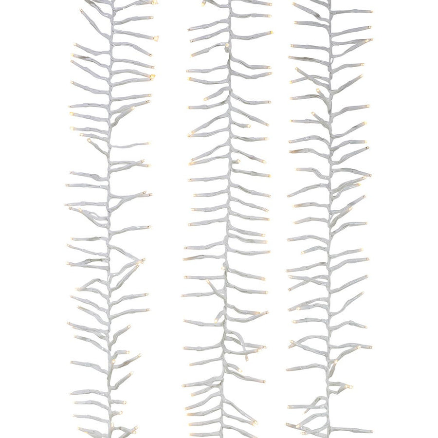 98' 3,000L Warm White 3MM LED Multifunction Cluster Garland With White Wire