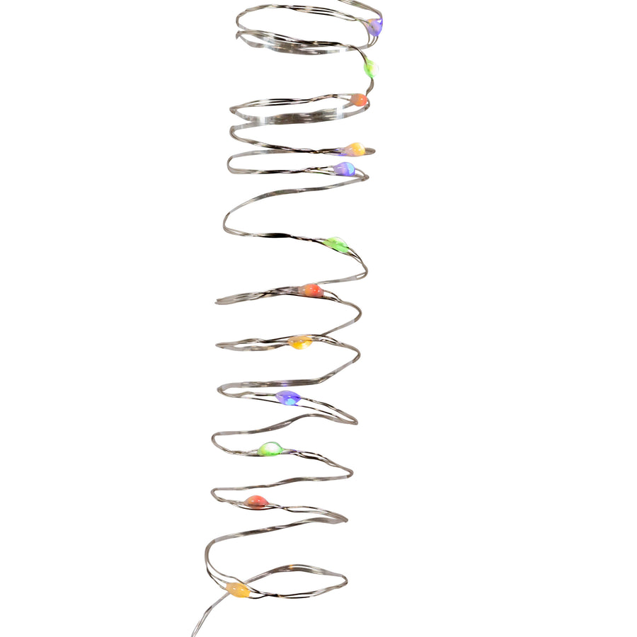 75.5' 200L Dual Color (Warm White & Multicolor) Superbright LED Multifunction Silver Wire Light Set