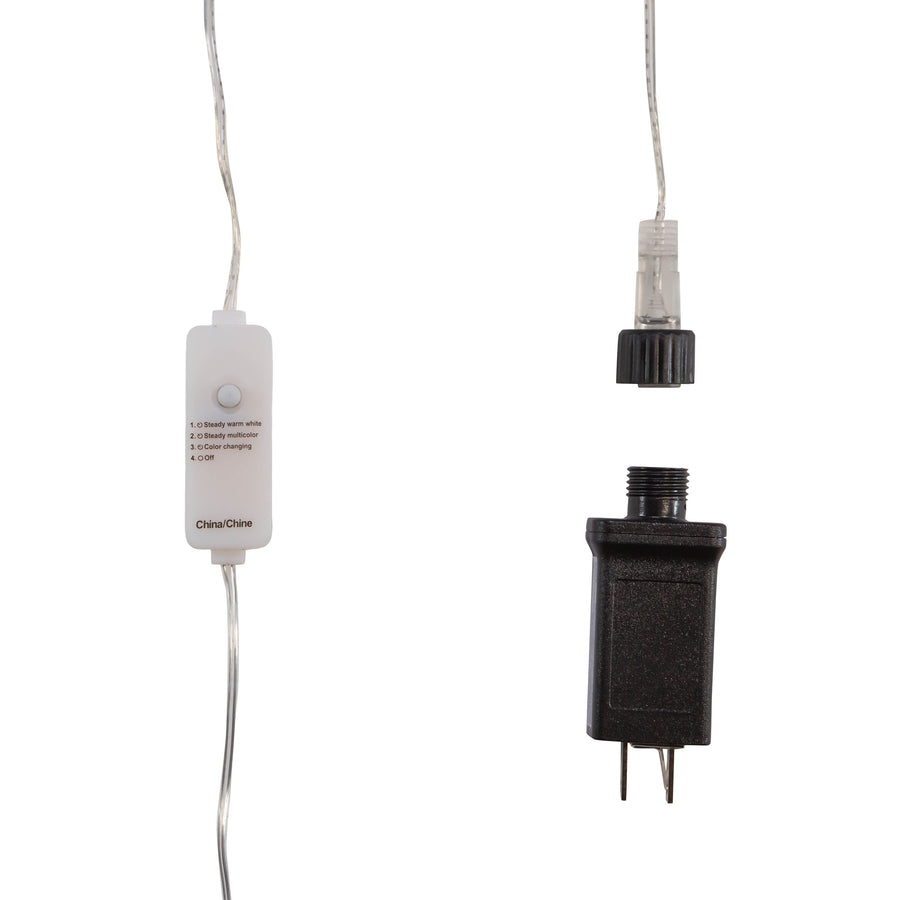 75.5' 200L Dual Color (Warm White & Multicolor) Superbright LED Multifunction Silver Wire Light Set