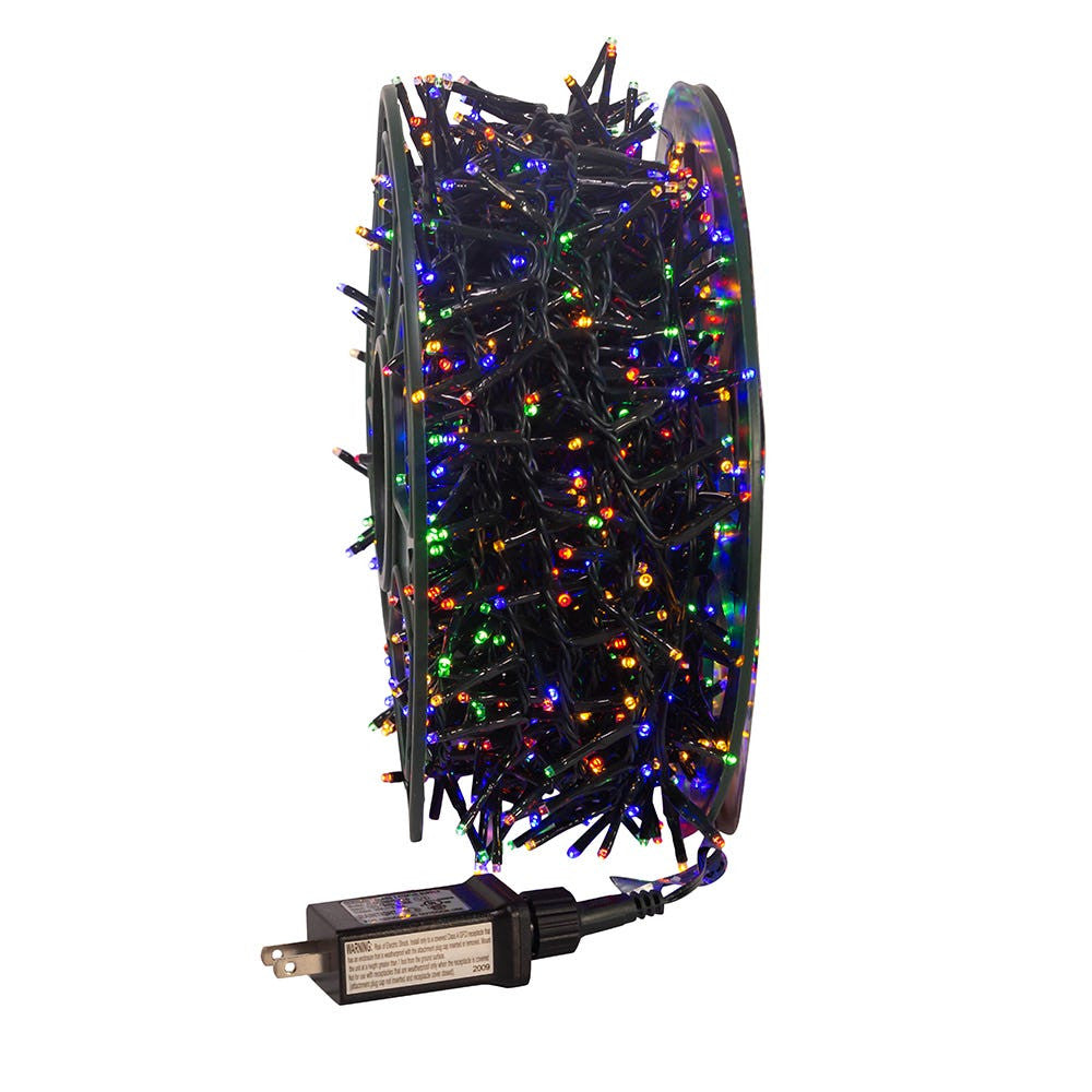 98' 1,200L Multicolor 3MM LED Multifunction Rice Lights With Green Wire On Spool