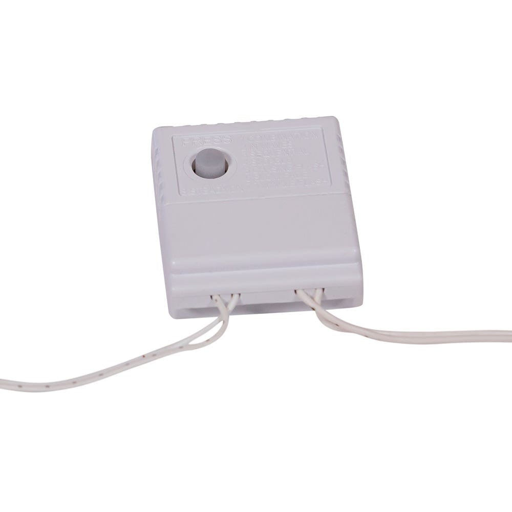 49' 600L Cool White 3MM LED Multifunction Rice Lights With White Wire On Spool