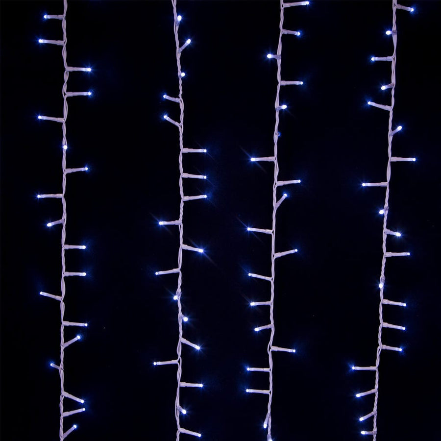 49' 600L Cool White 3MM LED Multifunction Rice Lights With White Wire On Spool