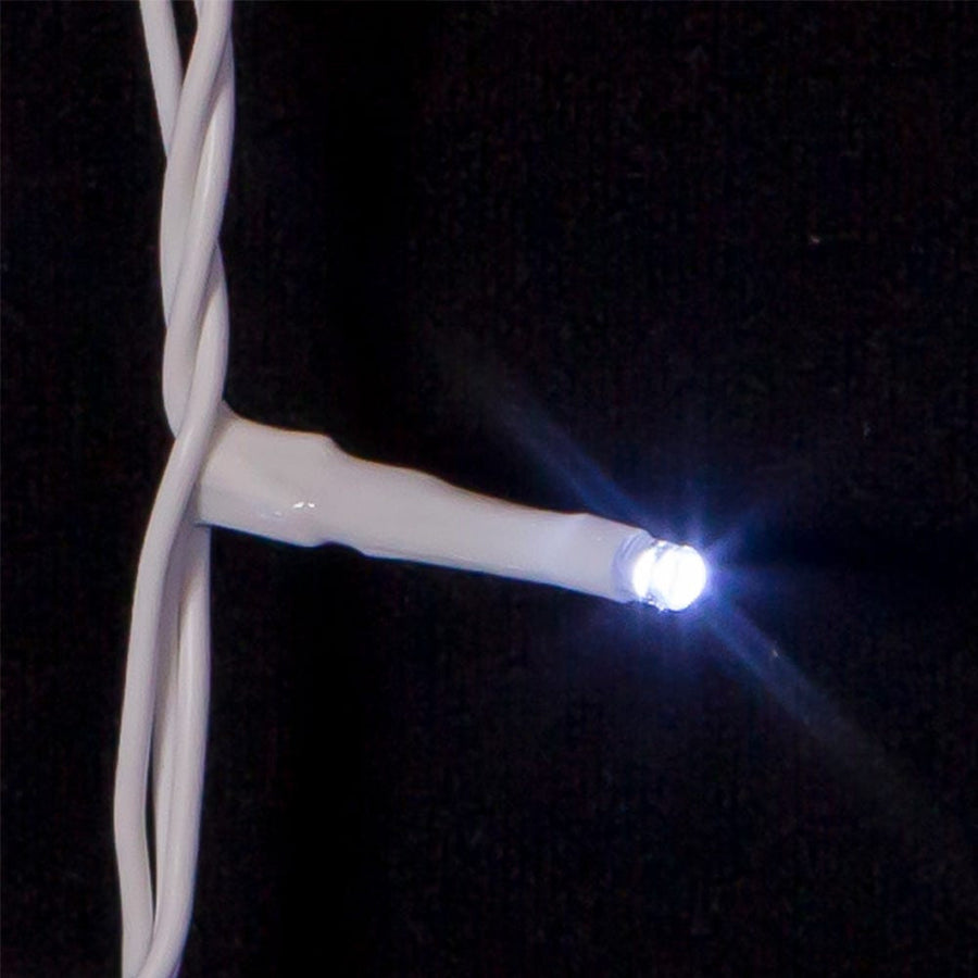 49' 600L Cool White 3MM LED Multifunction Rice Lights With White Wire On Spool