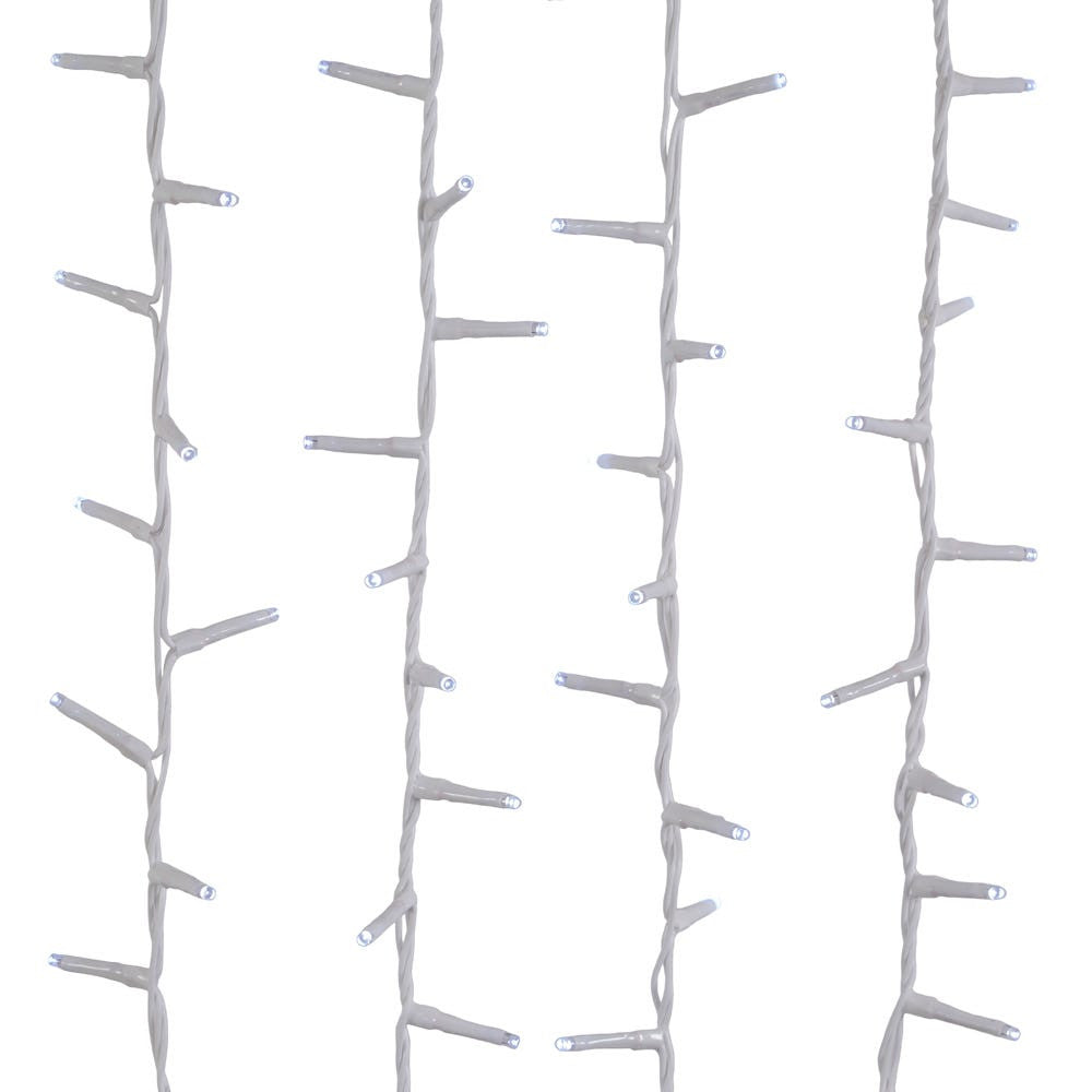 49' 600L Cool White 3MM LED Multifunction Rice Lights With White Wire On Spool