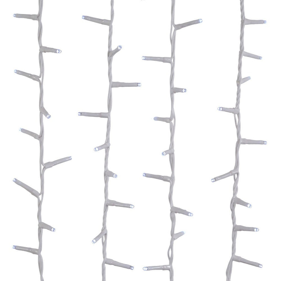 49' 600L Cool White 3MM LED Multifunction Rice Lights With White Wire On Spool
