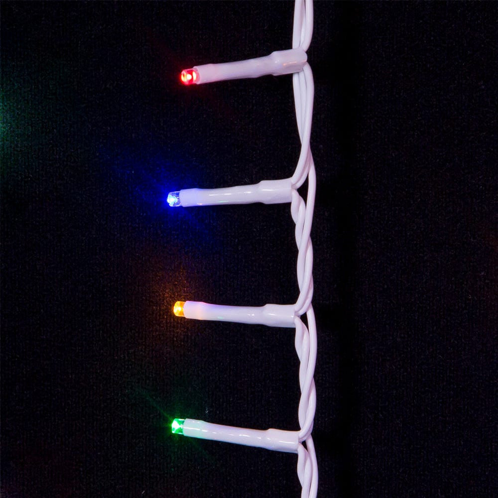 49' 600L Multicolor 3MM LED Multifunction Rice Lights With White Wire On Spool