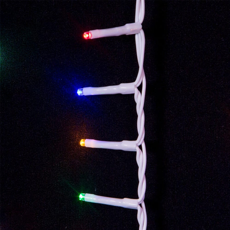 49' 600L Multicolor 3MM LED Multifunction Rice Lights With White Wire On Spool