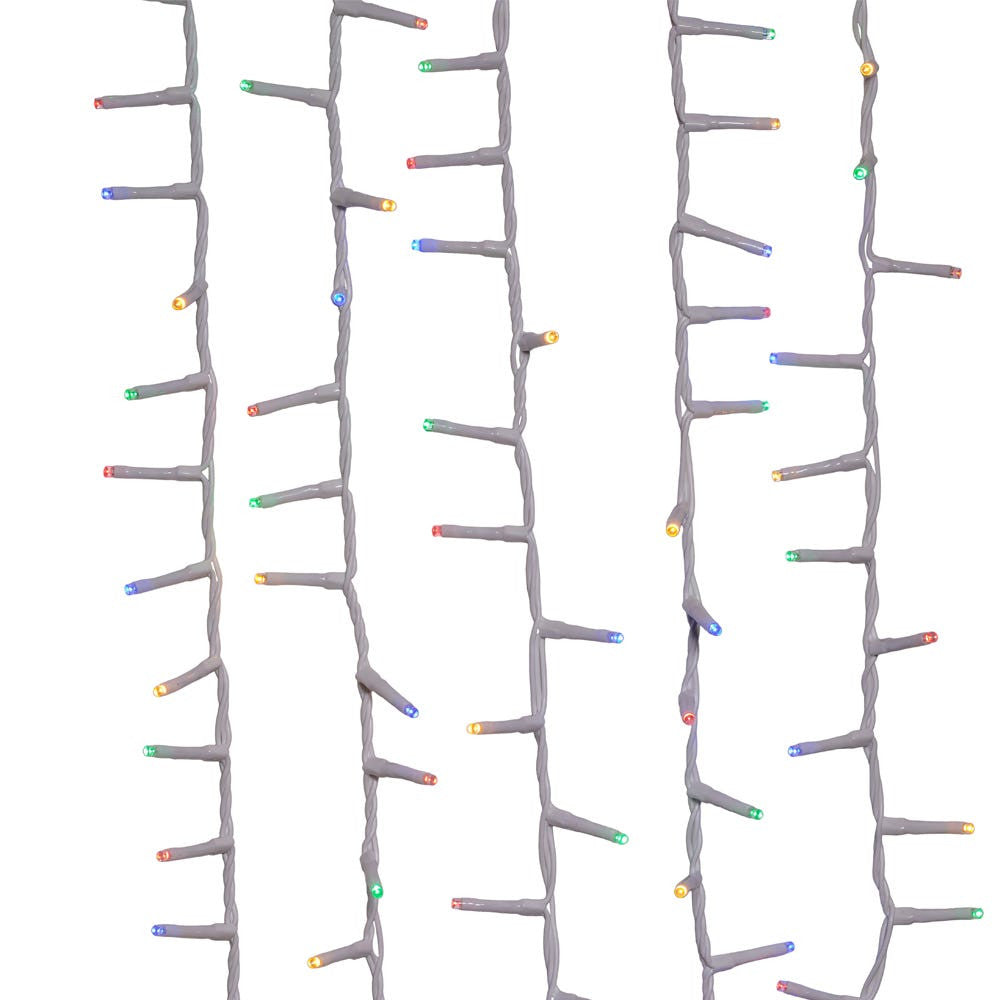49' 600L Multicolor 3MM LED Multifunction Rice Lights With White Wire On Spool
