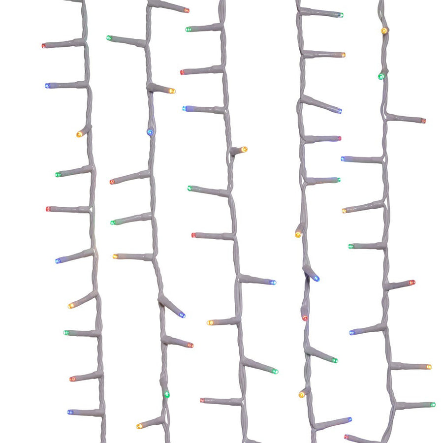 49' 600L Multicolor 3MM LED Multifunction Rice Lights With White Wire On Spool