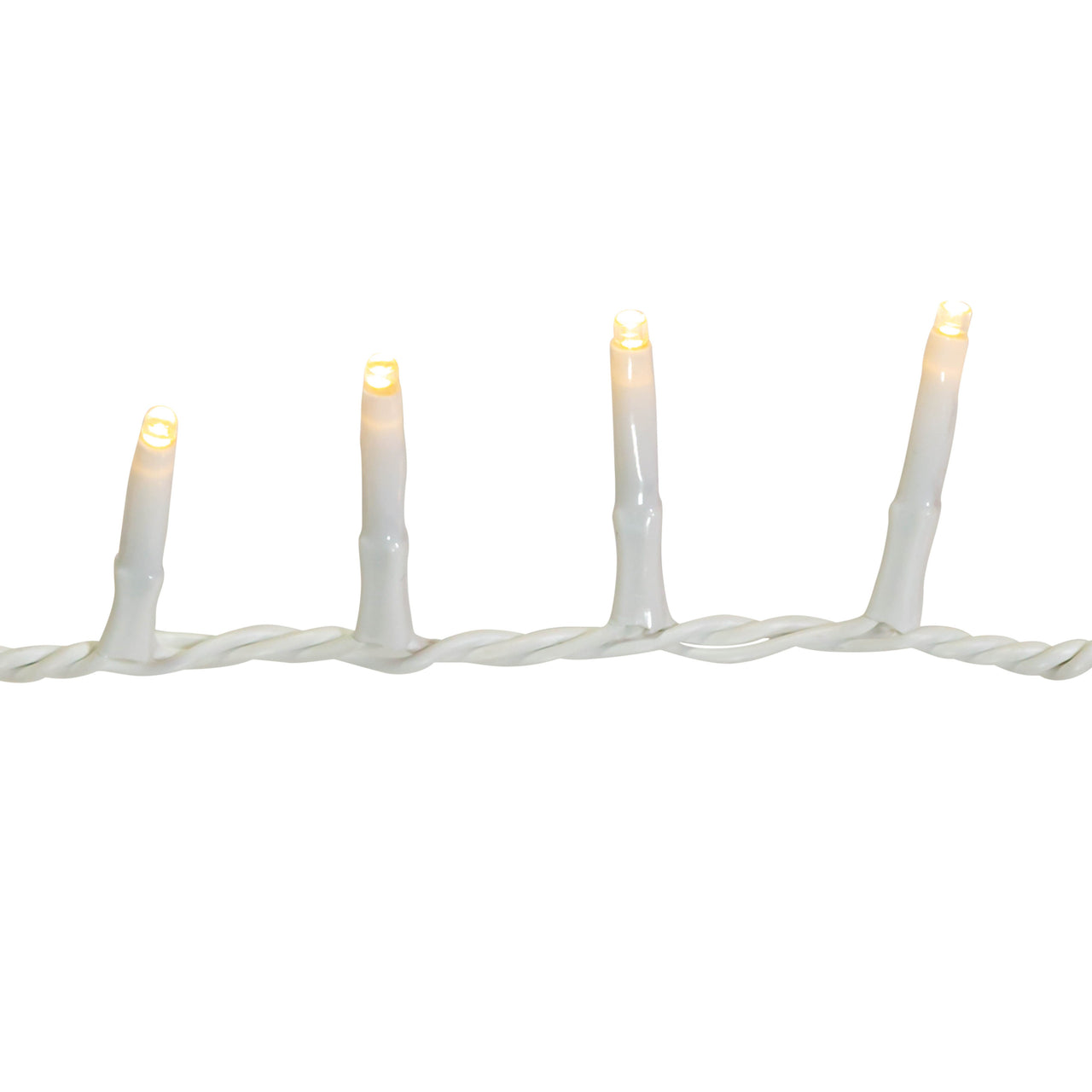 49' 600L Warm White 3MM LED Multifunction Rice Lights With White Wire On Spool