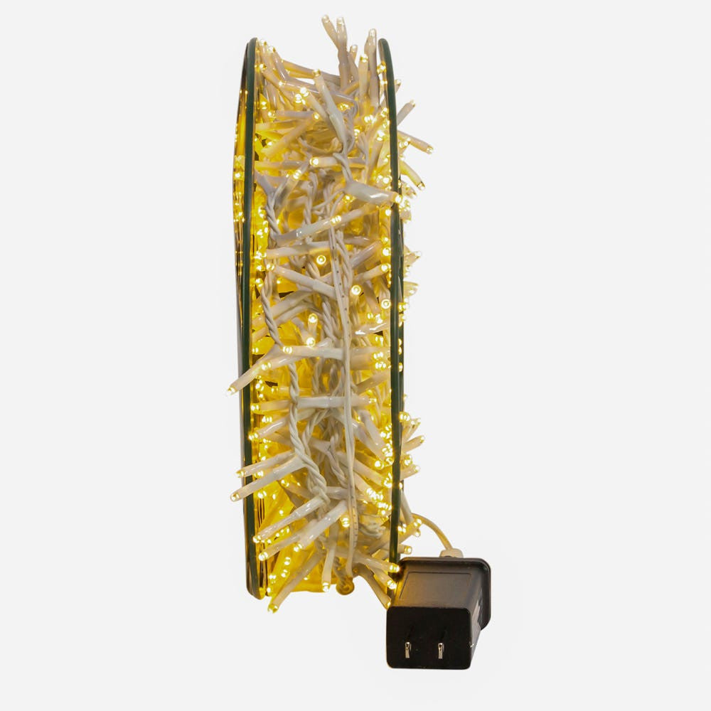 49' 600L Warm White 3MM LED Multifunction Rice Lights With White Wire On Spool