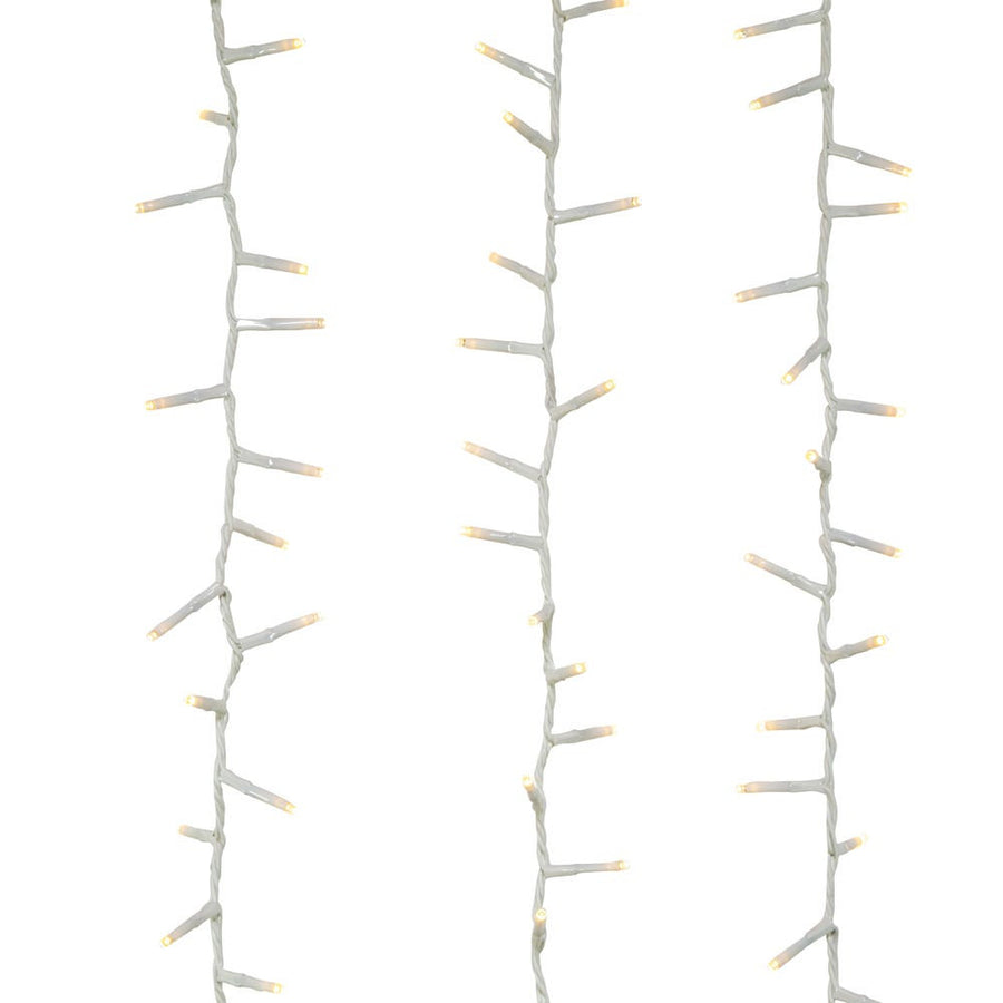 49' 600L Warm White 3MM LED Multifunction Rice Lights With White Wire On Spool