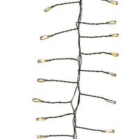 8' 240L Warm White Fairy Twinkle LED Green Wire Cluster Garland