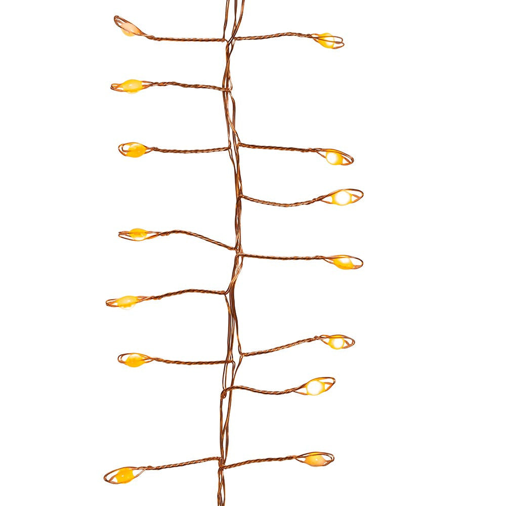 9.8' 300L Classic White Superbright Twinkle LED Copper Wire Cluster Garland