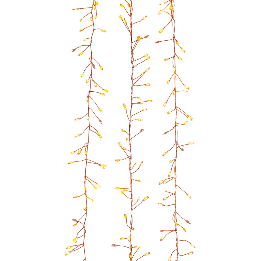 9.8' 300L Classic White Superbright Twinkle LED Copper Wire Cluster Garland